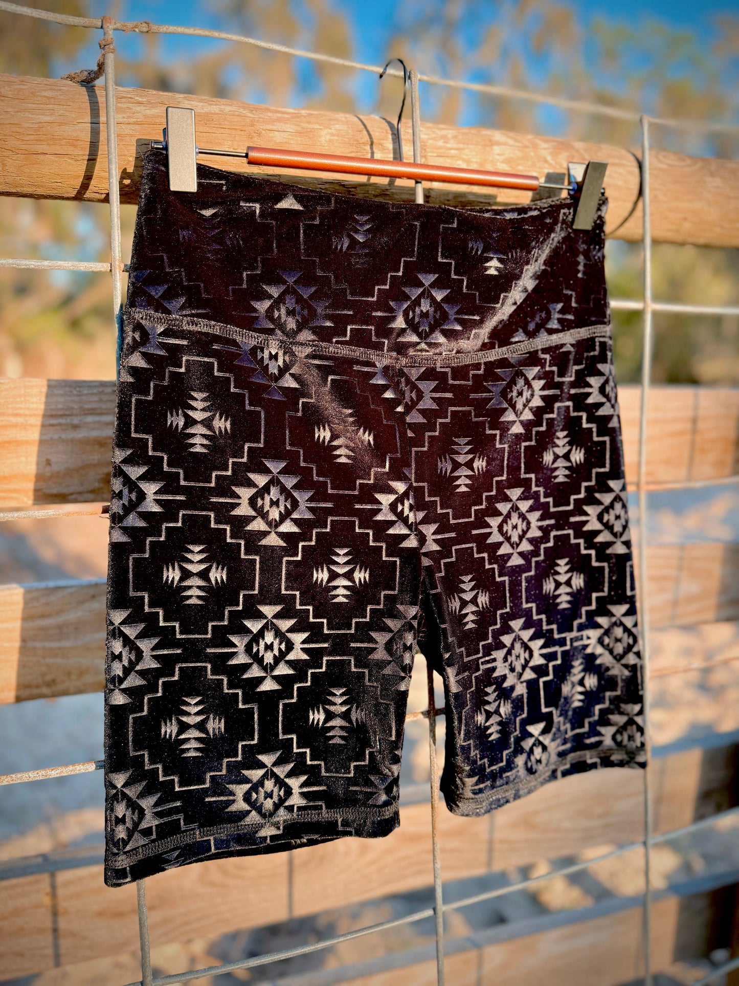The Velvet Aztec Biker Shorts