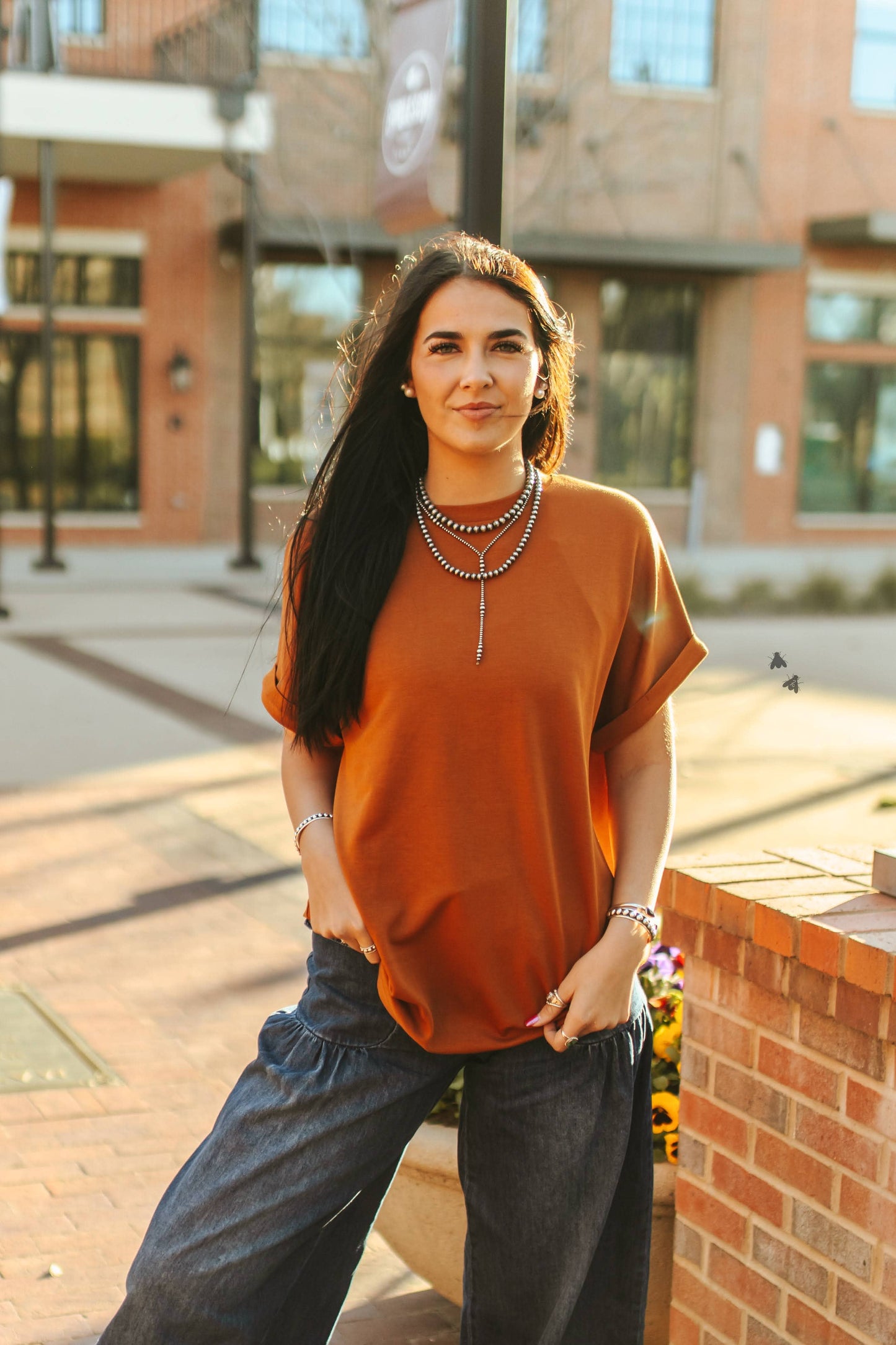 The Cloud Mom Tee In Saddle