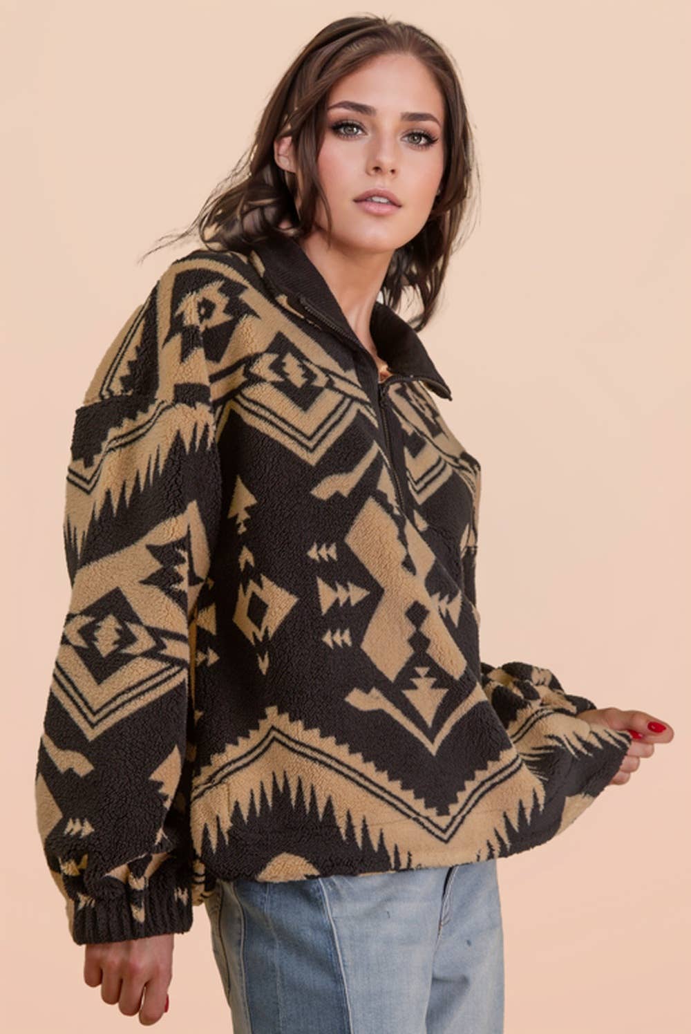 The Anne Aztec Quarter Zip