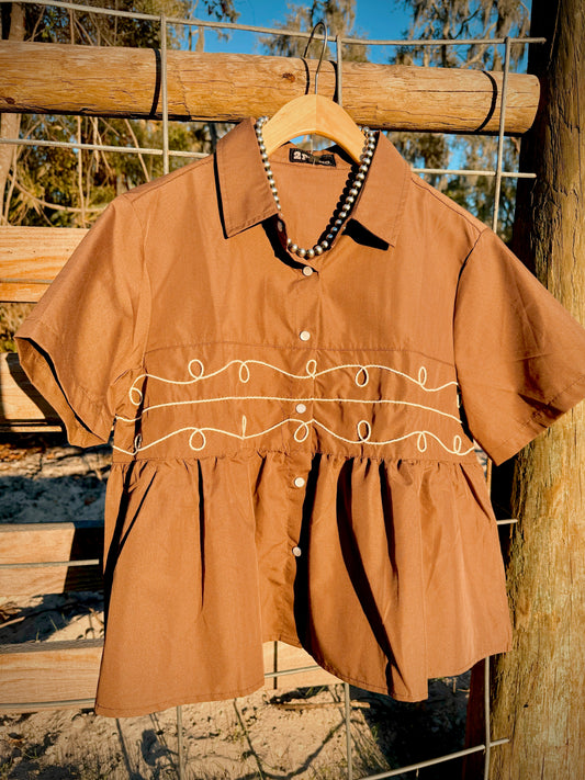 The Loopty Lou Top In Chocolate