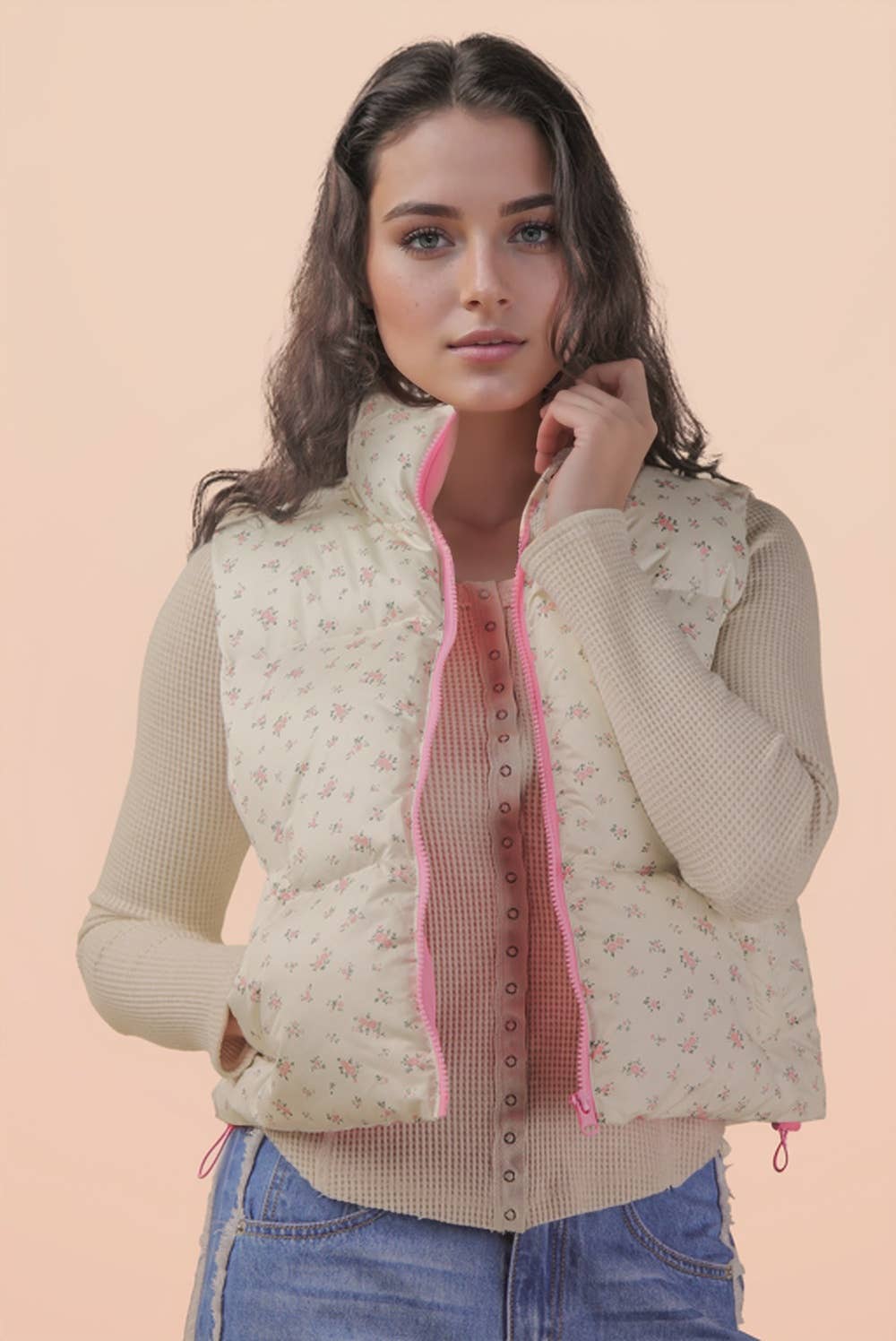 The Lollie Floral Puffer Vest