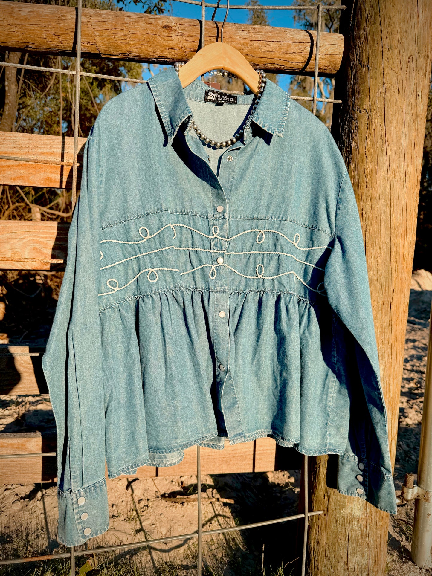 The Loopty Lou Top In Denim