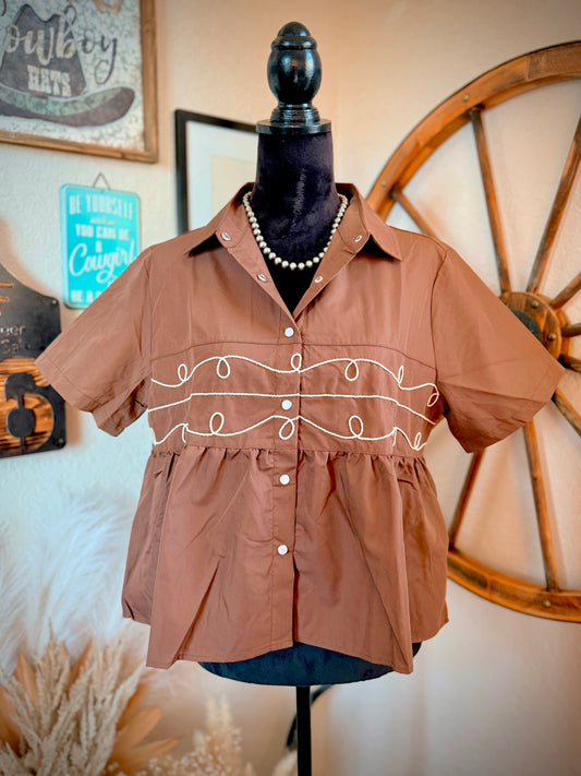 The Loopty Lou Top In Chocolate