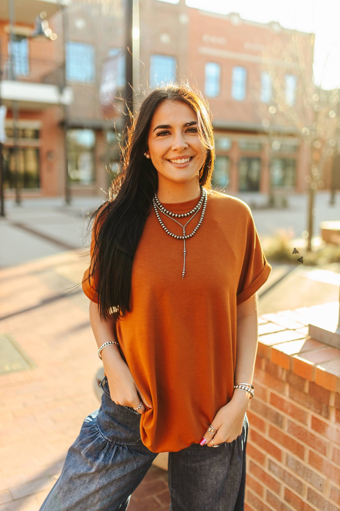 The Cloud Mom Tee In Saddle